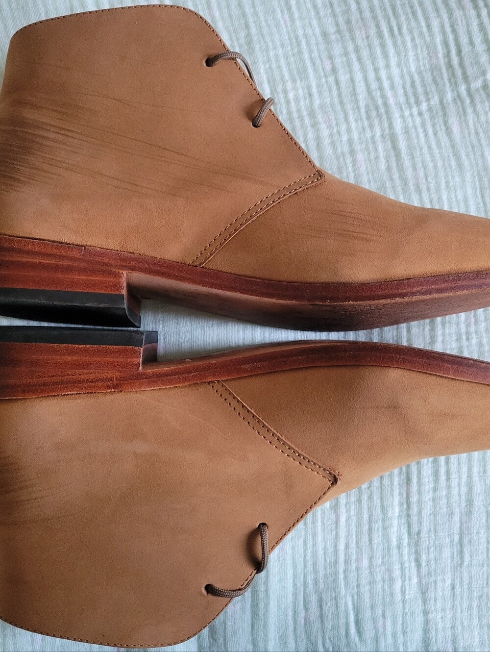 Nisolo Isa Suede Leather Lace Up Chukka Booties, Sand Suede - Size 8.5 - Picture 11 of 16